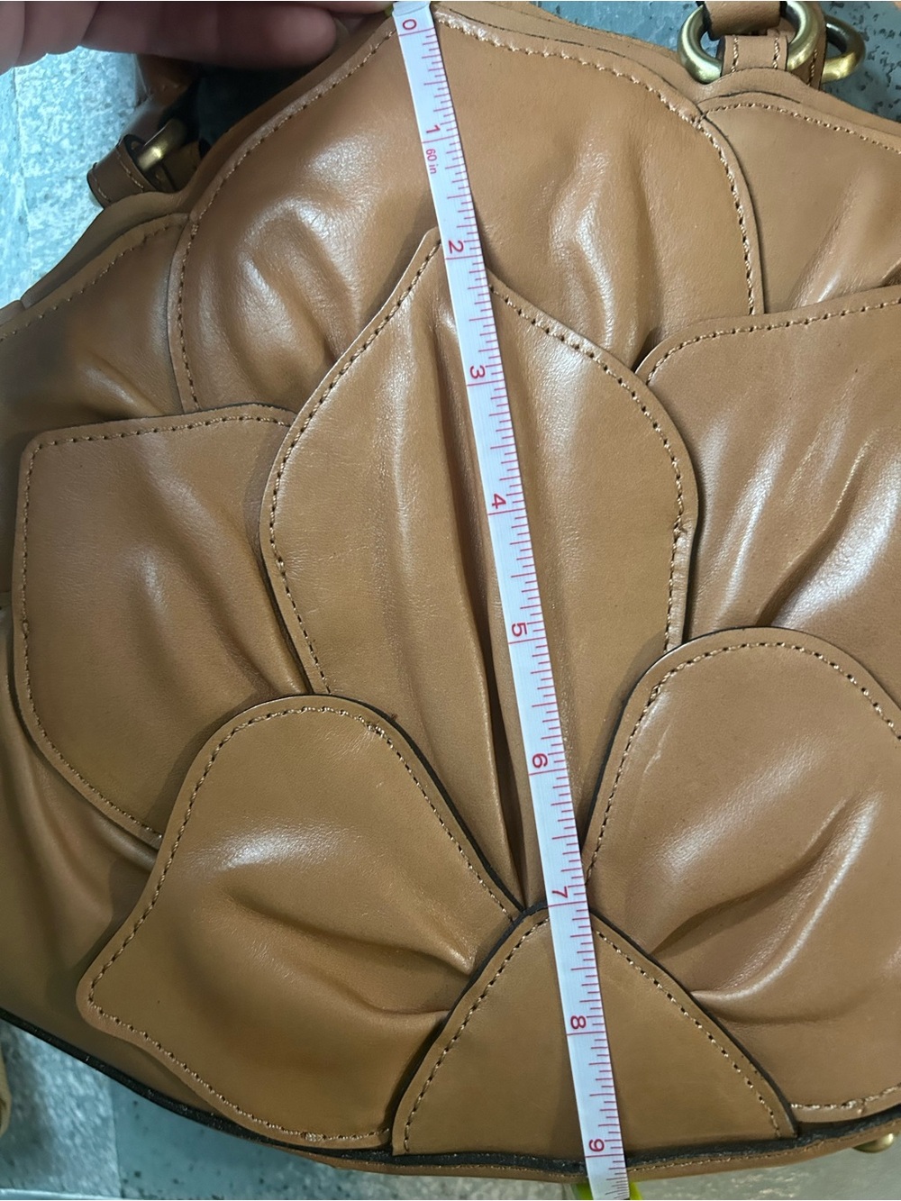 Patricia Nash Tan Floral Petal Crossbody Satchel - Picture 7 of 9